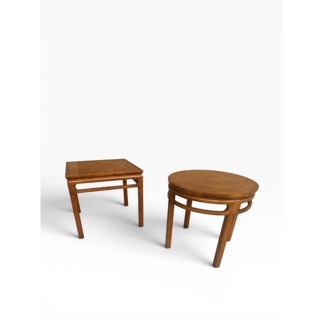 1970s Michael Taylor for Baker Furniture Ming Style Burl Wood Side Tables, 2 Pieces For Sale In Miami - Image 6 of 12