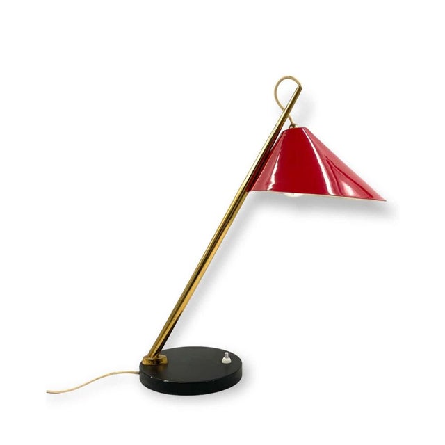 Mid-Century Red Table Lamp, 1960s For Sale - Image 14 of 17