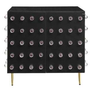 Black Mid-Century Glass Cabinet With 90 Glass For Sale