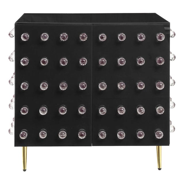 Black Mid-Century Glass Cabinet With 90 Glass For Sale