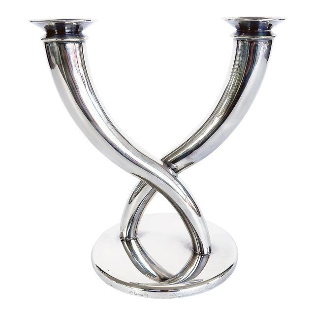 1950s Gio Ponti "Cornucopia" Candelabra for Christophle France, Signed For Sale