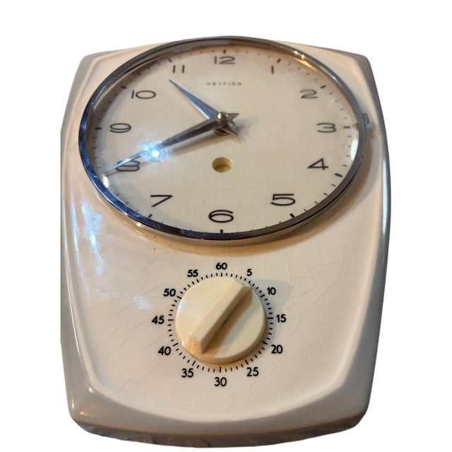 Vintage nice classic very rare 1960s hettich floating anchor wall clock, kitchen clock porcelain height: 26 cm...