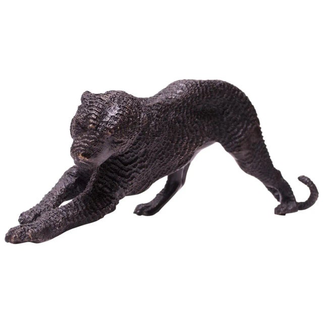 French Bronze Black Panther Sculpture For Sale - Image 13 of 13