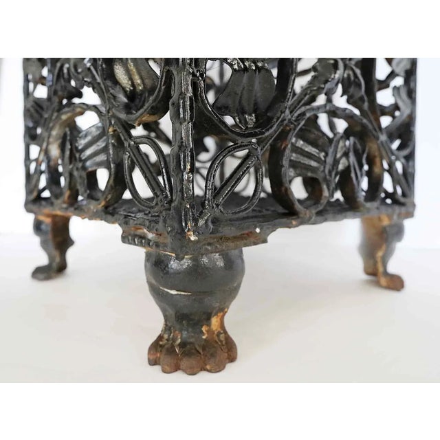 Metal Antique Wrought Iron Plant Holder For Sale - Image 7 of 9