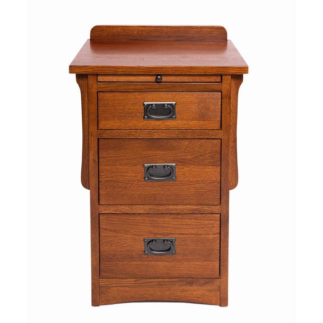 Wood Crofter Style 3 Drawer End Table With Writing Tray-Michael Cherry-Mc3 For Sale - Image 7 of 18