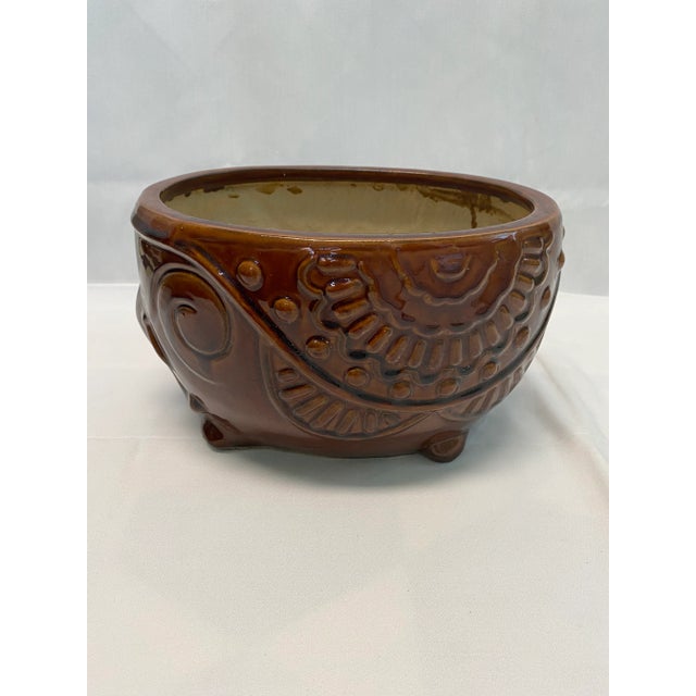 1960s 1960s Mid-Century Elephant Planter Cachepot – Folk Art Ceramic Animal Planter For Sale - Image 5 of 12