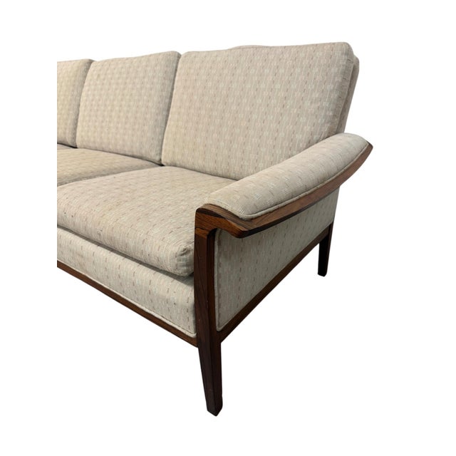 Mid-Century Danish Modern Rosewood Upholstered Sofa For Sale - Image 4 of 6