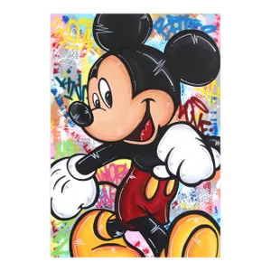 Mickey's Dreamland - Pop Art Painting With Cartoon Character Original Artwork by Naguy Claude