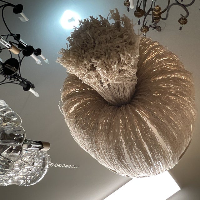 2000 - 2009 Pair of Very Large Cotton String Chandeliers For Sale - Image 5 of 10