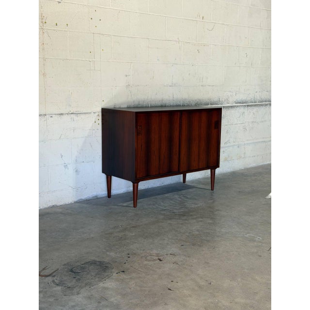 Viby J. PMJ Viby J Rosewood Sliding Door Credenza Sideboard Danish Control Mid-Century Modern 1960s For Sale - Image 4 of 11