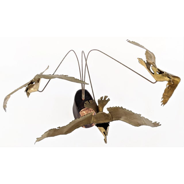 Mid-Century Modern Flying Seagulls Brass Table Sculpture by Ratafia For Sale - Image 3 of 11
