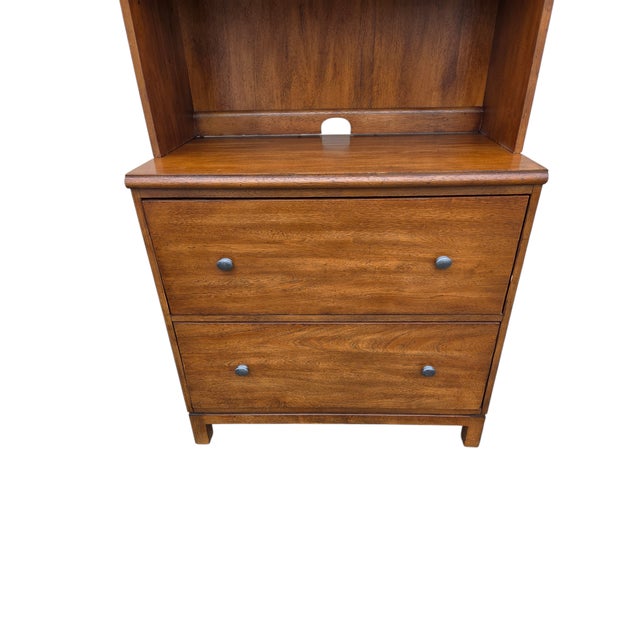 Traditional 1990s Ethan Allen Tango Hawke Bookshelf Hutch Home Office Collection Filing Cabinet For Sale - Image 3 of 8