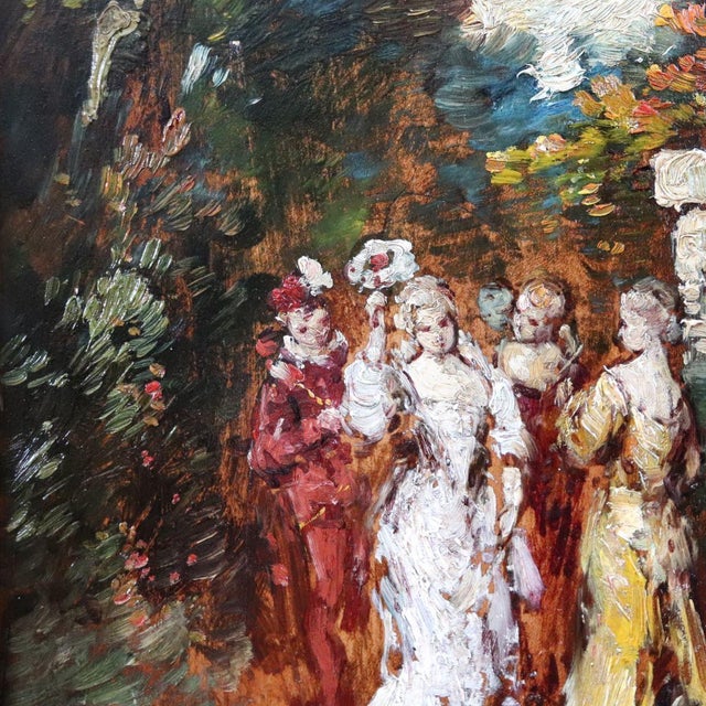 Adolphe Joseph Thomas Monticelli, Gallant Scene, 19th Century, Oil on Board, Framed For Sale - Image 7 of 14