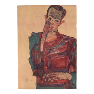 Egon Schiele Lithograph 4 Self Portrait 1968