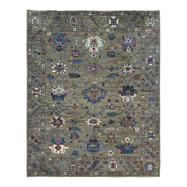 2005 Oushak Rug, Sage Green and Blue For Sale