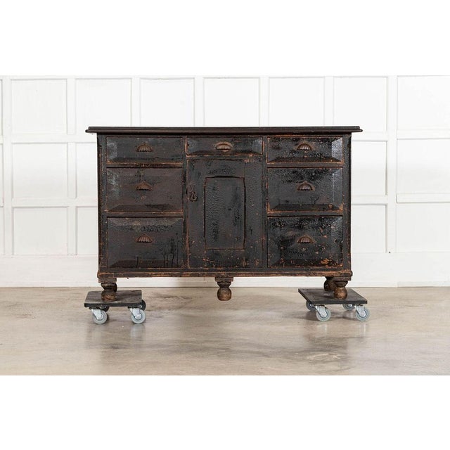 19th Century English Painted Pine Dresser Base For Sale - Image 6 of 18