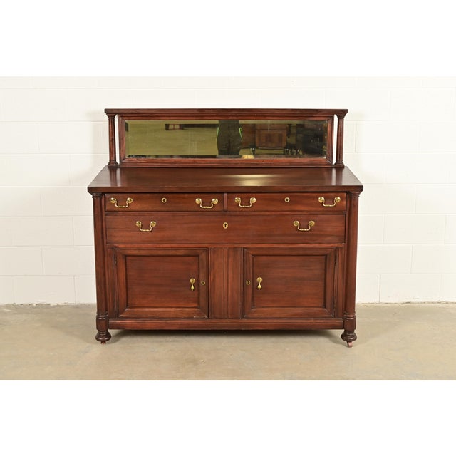 Antique American Empire Mahogany Sideboard With Mirrored Backsplash, Circa 1890s For Sale - Image 14 of 14