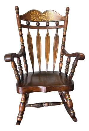 1970 Virginia House Gold Stenciled Colonial Rocking Chair