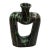 Vintage Mid-Century Modern Sculptural Drip Glaze Vase – Dark Brown & Emerald Green Cutout Vessel For Sale