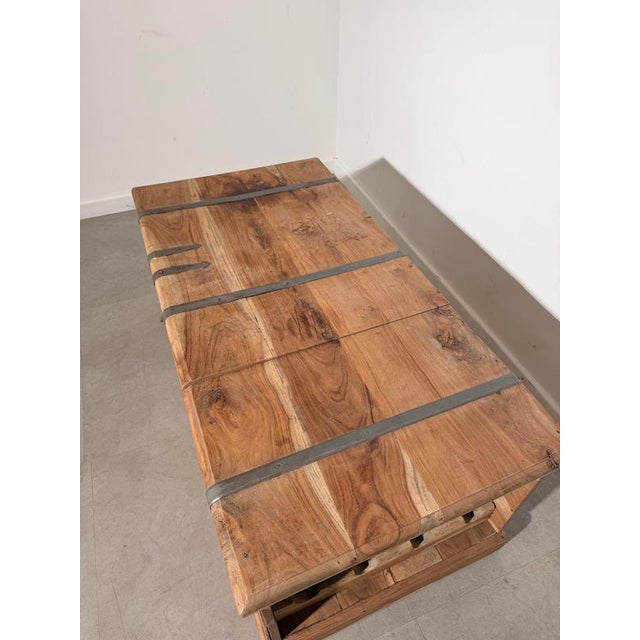 Teak Storage Chest with Integrated Wine Rack For Sale - Image 4 of 7