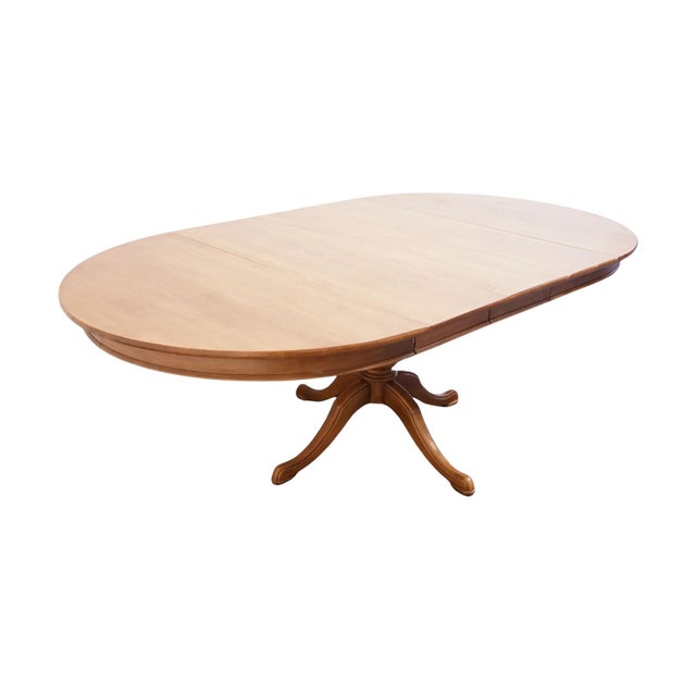 THOMASVILLE FURNITURE Post Road Collection Solid Hard Rock Maple Colonial Early American 85" Pedestal Dining Table 750-64...