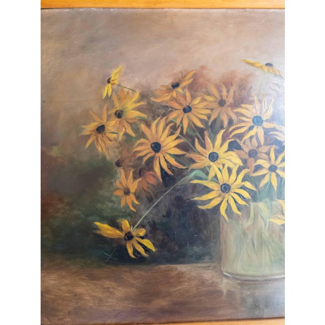 Early 20th Century American Still Life Painting of Black Eyed Susans For Sale - Image 9 of 16