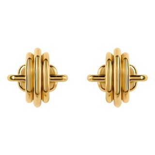 Maxi Link Stud Earrings, A Pair For Sale