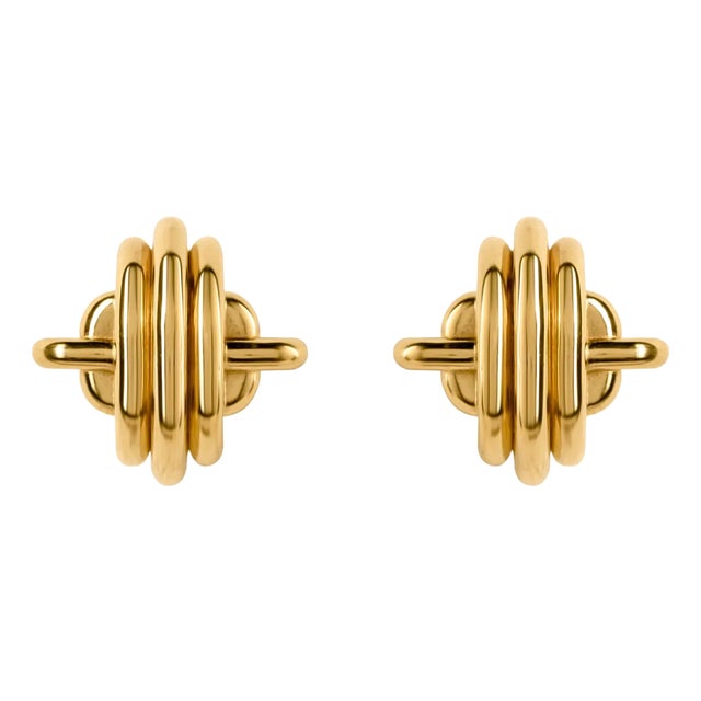 Maxi Link Stud Earrings, A Pair For Sale