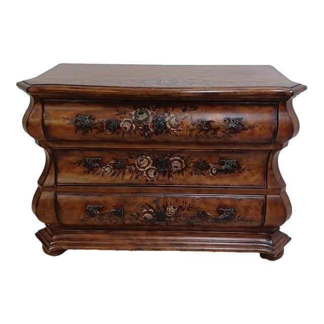1990s Ethan Allen Legacy French Country Bombay Server Console Dresser Paint Decorated For Sale
