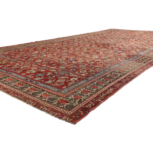 54146 Antique Persian Karabakh Rug, 08'02 x 16'04. The Crimson Dominion: Late 19th Century Persian Karabakh Masterpiece of...