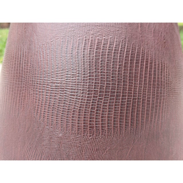 Vintage Crocodile Skin Burgundy and Gold Stiffel Lamp Shade For Sale - Image 14 of 14