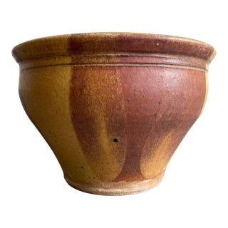 Vintage California Ceramic Flame Glaze Stoneware Planter For Sale