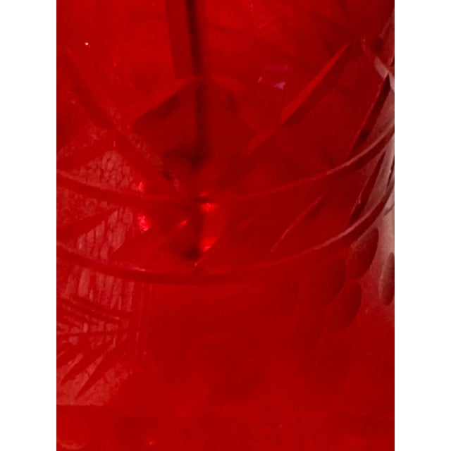 Red Vintage 20th Century Crystal & Glass Red Holiday Bells- Set of 3 For Sale - Image 8 of 12