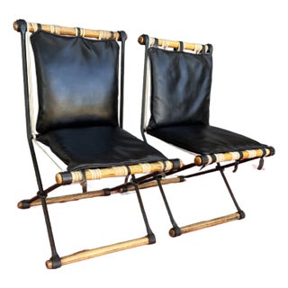 1960s Attributed to Cleo Baldon X Frame Chairs - Set of 2 For Sale