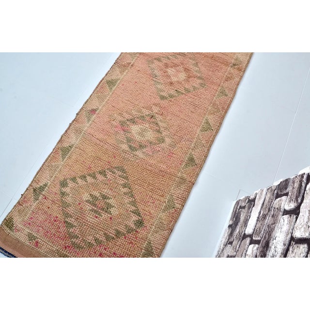 Vintage Earth Tones Oushak Runner For Sale - Image 4 of 10