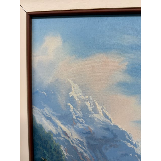 Textile Ivan Clarke "Mountain Landscape With Lake" Original Oil Painting For Sale - Image 7 of 12
