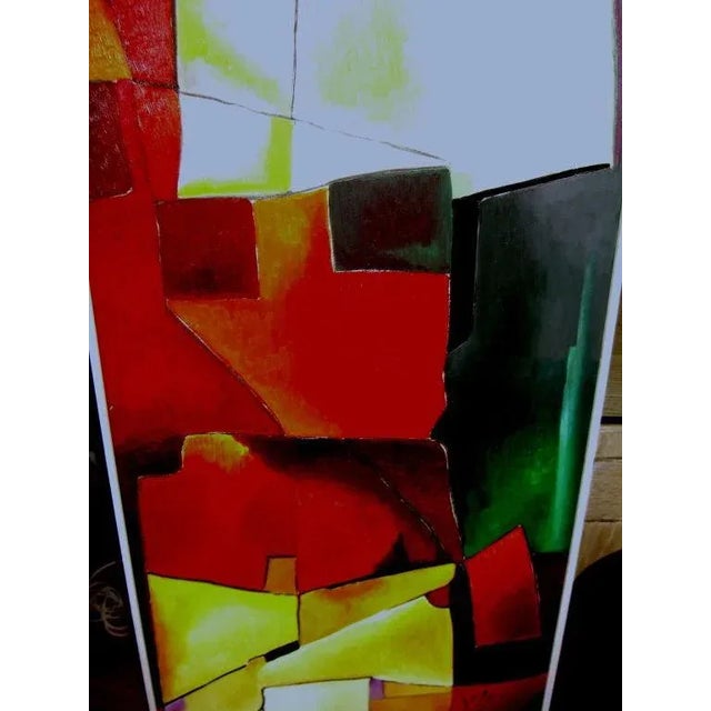 Cubism Cubist Painting Owls by Rising Artist Gabriella Huluba For Sale - Image 3 of 5