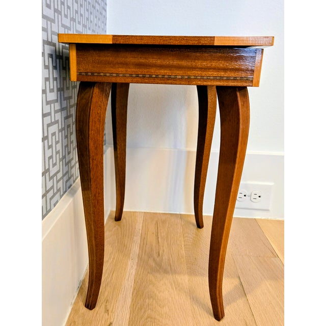 Mid 20th Century Vintage Reuge Italian Marquetry Music Box Side Table – Non‑Functional Movement For Sale - Image 5 of 13