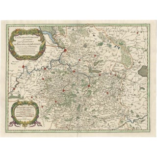 Spanish Brabant Map with Brussels and Louvain and Antwerp Quarters, 1684 For Sale