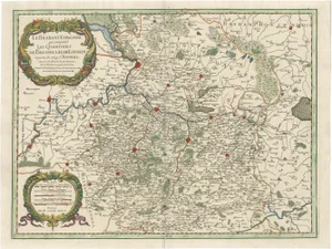 Spanish Brabant Map with Brussels and Louvain and Antwerp Quarters, 1684