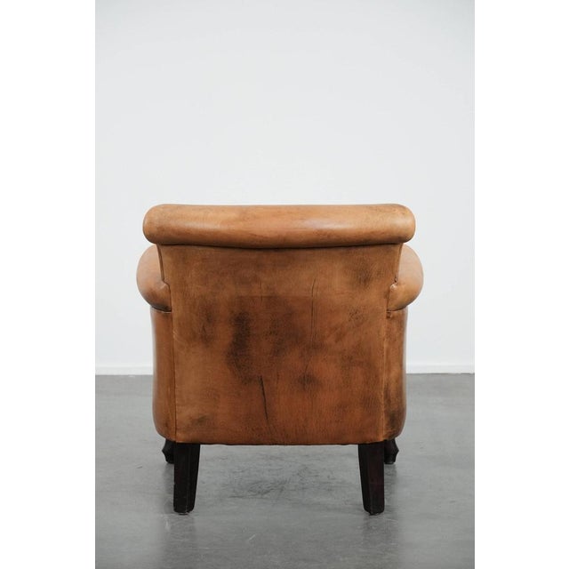 Vintage Sheepskin Leather Chair For Sale - Image 4 of 16