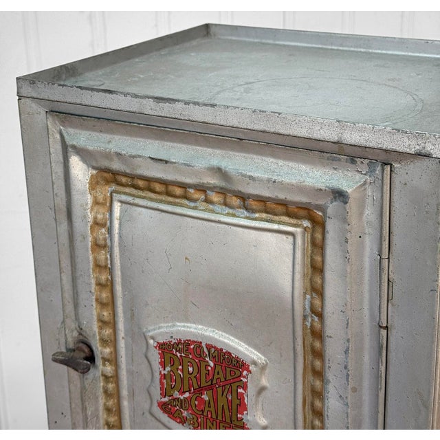 Antique Farmhouse Tin Metal Bread & Cake Cabinet Cupboard For Sale - Image 12 of 13