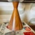 Mid Century Conical Wood and Glass Table Lamps - Set of 2 For Sale - Image 9 of 17