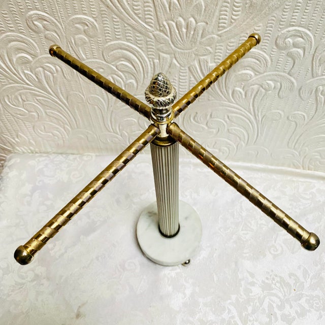 1960s Mid Century Hollywood Regency Necklace Stand on Marble Base For Sale - Image 6 of 9