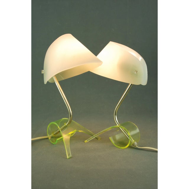 This pair of 1950s side lamps was designed by Apolinary Galecki and is thought to have been manufactured in Warsaw,...