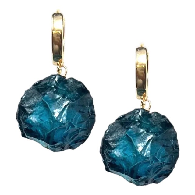 London Blue Quartz Earring For Sale