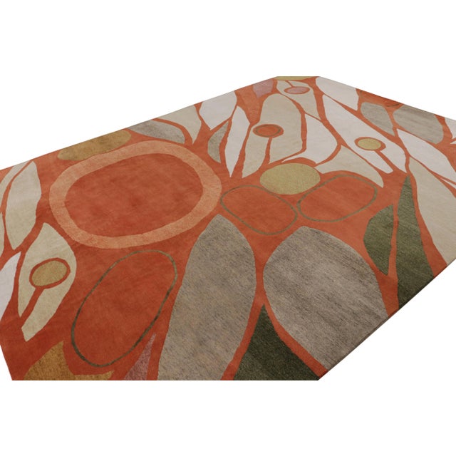 This hand-knotted wool and silk 9x12 modern rug represents an exclusive design from Rug & Kilim’s Mid-Century Modern rug...