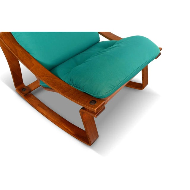 1970s Norwegian Modern Bentwood Rocking Chair For Sale - Image 9 of 10