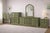 Metal Vintage 70” Solid Wood Dresser & Mirror – Old Chapel Sagewood™ Finish – Olive Sage Green Designer Refinished Bedroom Piece For Sale - Image 7 of 7