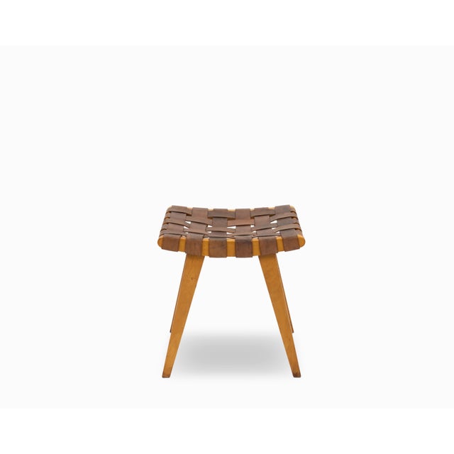 Vintage Mid Century "Model 654" Leather Chair and Ottoman by Jens Risom For Sale - Image 10 of 14